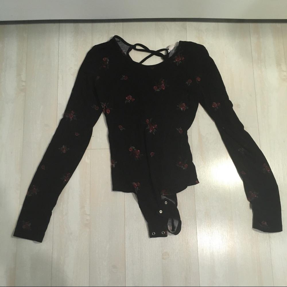 Garage black rose bodysuit